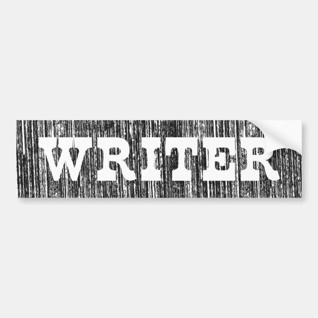 Tryckt textmönster med texten Distressed Writer Bl Bildekal (Framsidan)