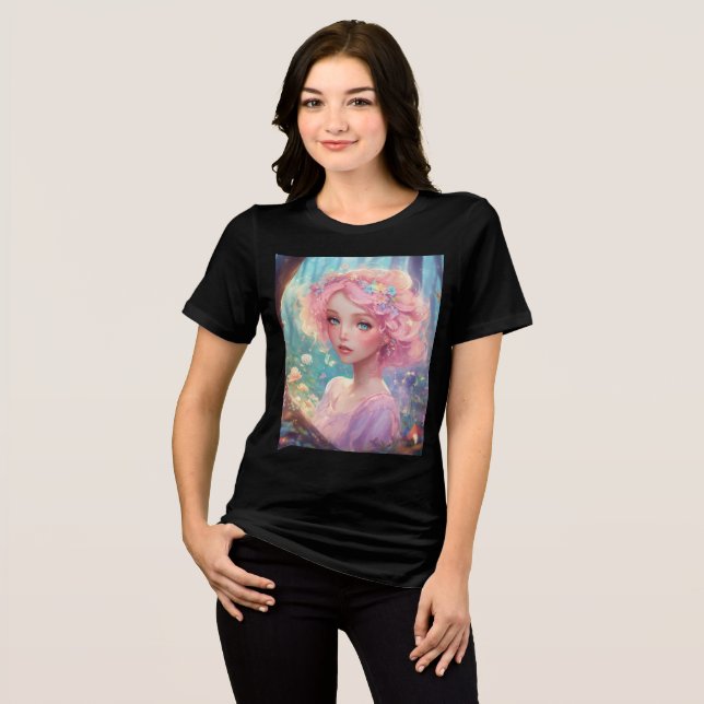 Tryckt till skjortbomullsblandning t shirt (Framsida Full)