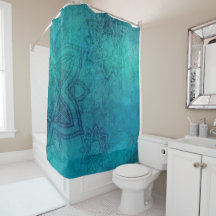 Tryckt turkos Blue Mandala Design