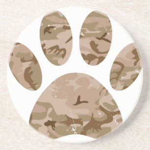 Tryckt utskrift av Hund i Desert Camo Underlägg