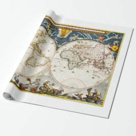 Tryckt Vintage Karta Presentpapper