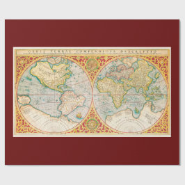 Tryckt Vintage Karta Presentpapper