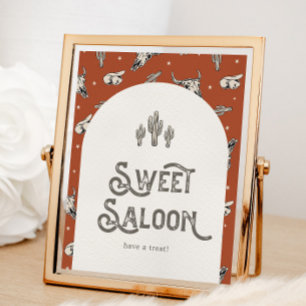 Tryckt Wild West Sweet Saloon-skylt