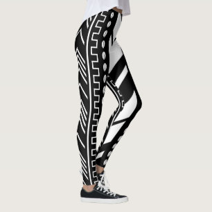 Tryckta balkar från Afrikas lera trasa Leggings