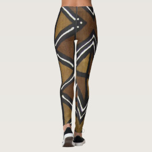  Tryckta balkar från Afrikas lera trasa Leggings