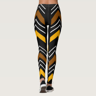 Tryckta balkar från Afrikas lera trasa Leggings