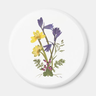 Tryckta blommor magnet