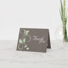 Tryckta gröna glitterrustika tackkort