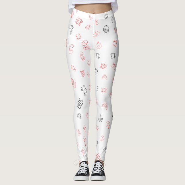 Tryckta jullegginningar leggings (Framsida)