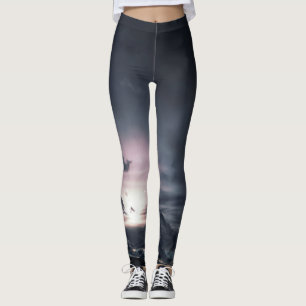 TRYCKTA KLÄDER I KVÄLL HIMLAR OCH KLÄDER LEGGINGS