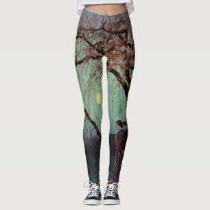 TRYCKTA KLÄDER LYCKLIG KVINNOR UNDER FULLSTÄNDIG M LEGGINGS