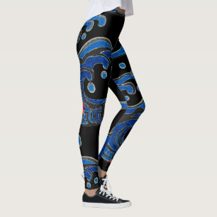 TRYCKTA LAGAR MED BLACK OCH JAPANESE VINKARARE LEGGINGS