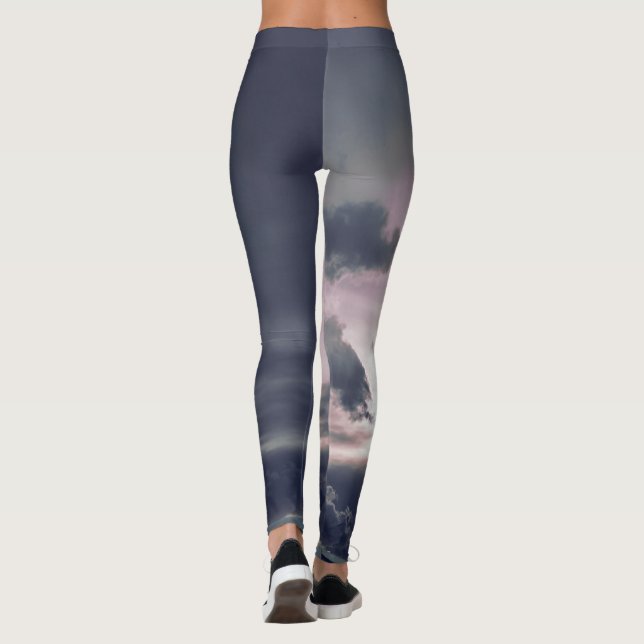 TRYCKTA MÖRKAR PÅ SUNSET GRÅTT LEGGINGS (Baksida)