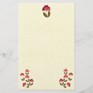 Tryckta Rosa-rörsblommor Brevpapper