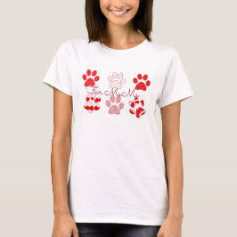 Trycktruta för Red and Rosa Päls Mamma Paw T Shirt