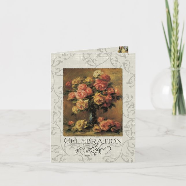 Tryckutjämningsservice för koral Gul ros 2 Memoria Inbjudan (Framsida)