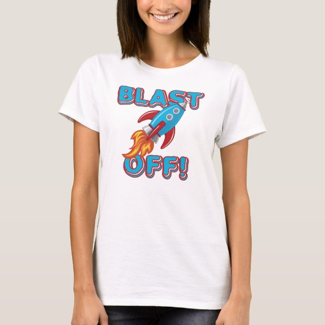 Tryckvåg av raketfrakten t-shirt (Framsida)