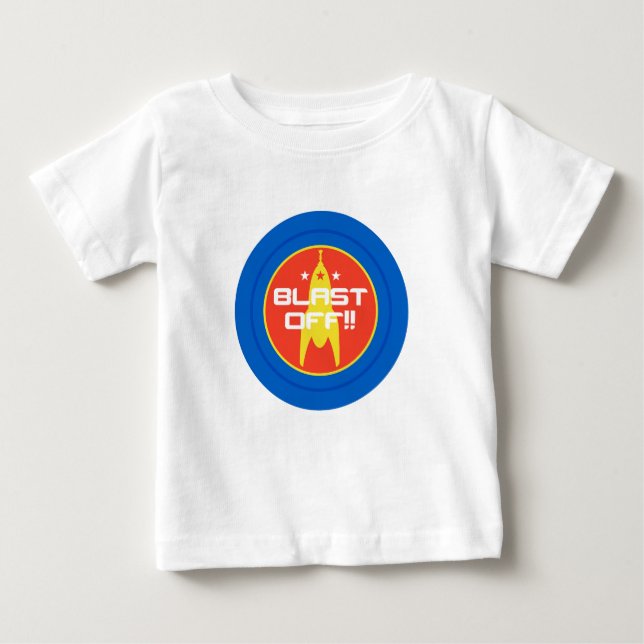 Tryckvåg av!! Retro science fictionutrymmeraket T Shirt (Framsida)