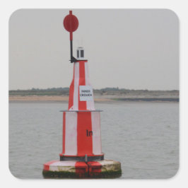Trygg kanalboj River Crouch Fyrkantigt Klistermärke
