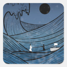 Trygghet genom stormens kvadratklistermärke