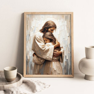 Trygghet Hos Honom, Kristet Väggdekor, Jesus Krama Poster