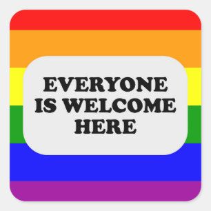 Tryggt Rum HBTQ Homopride Stöd Rainbow Fyrkantigt Klistermärke