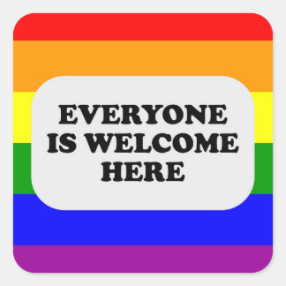 Tryggt Rum HBTQ Homopride Stöd Rainbow Fyrkantigt Klistermärke