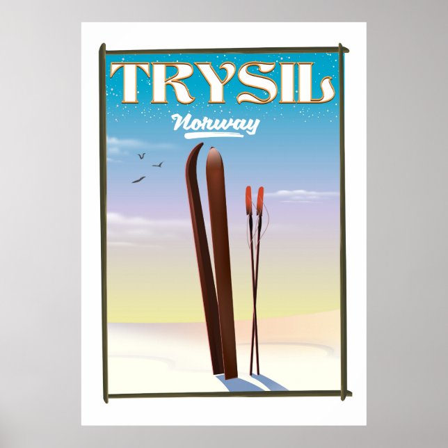 Trysil Norge , Norge skidresor affisch (Framsidan)