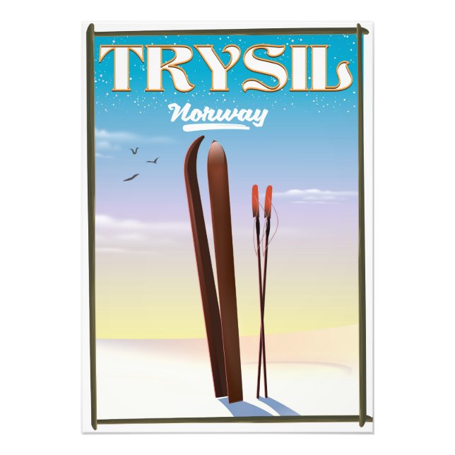 Trysil Norge , Norge skidresor affisch Fototryck (Framsidan)