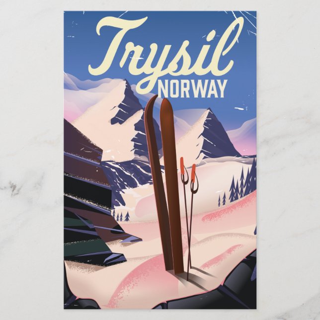 Trysil Norge skidåkning Brevpapper (Framsida)
