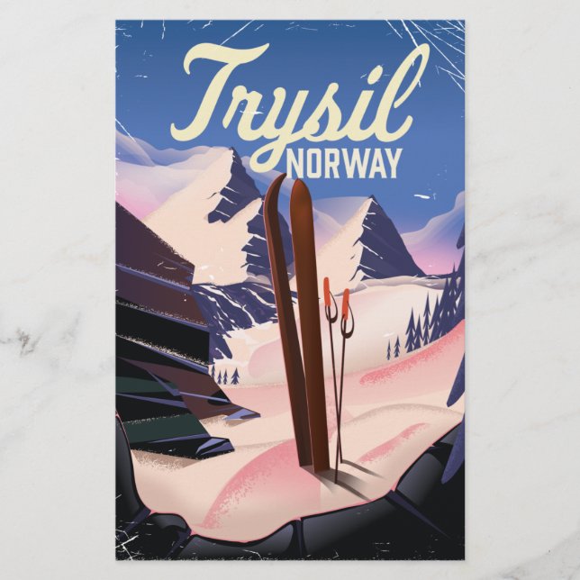 Trysil Norge skidåkning Brevpapper (Framsida)