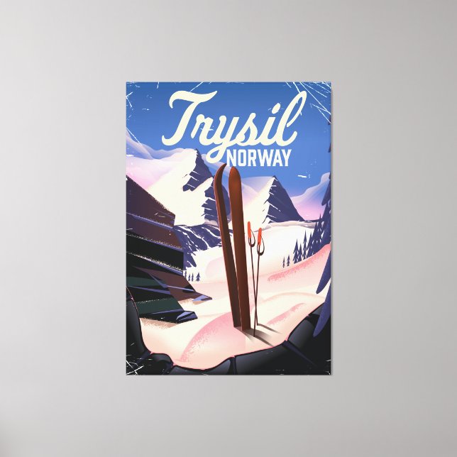 Trysil Norge skidåkning Canvastryck (Framsida)
