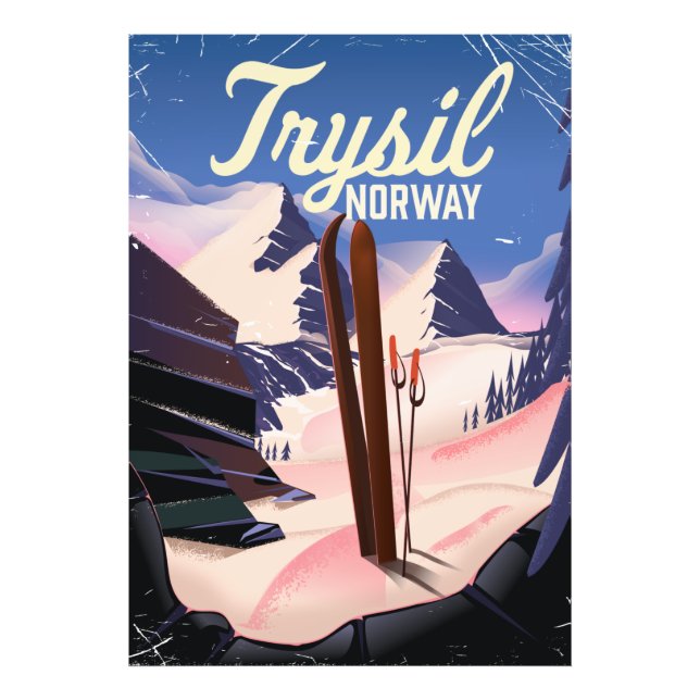 Trysil Norge skidåkning Fototryck (Framsidan)