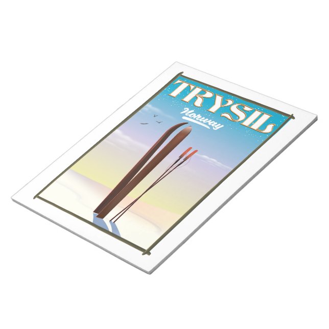 Trysil-Norgen , Norge-skidreseaffisch Anteckningsblock (Vinklad)