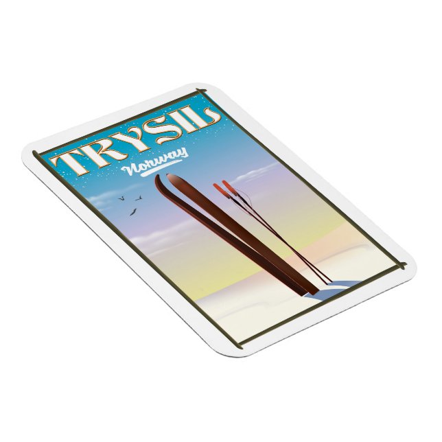 Trysil-Norgen , Norge-skidreseaffisch Magnet (Högersidan)