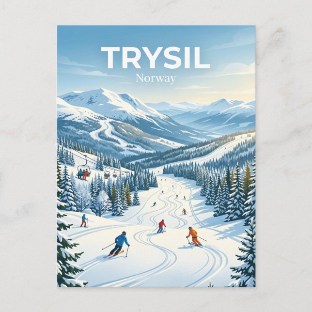 Trysil Skidort Norge Vykort (Framsida)