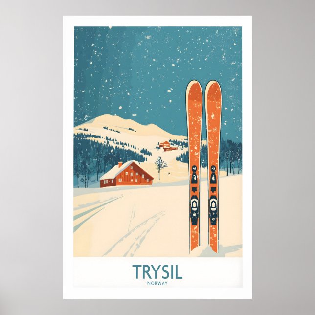 Trysil skidvägg konst affisch Norge 1 (Framsidan)