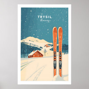 Trysil skidvägg konsttryck Norge 1 Poster