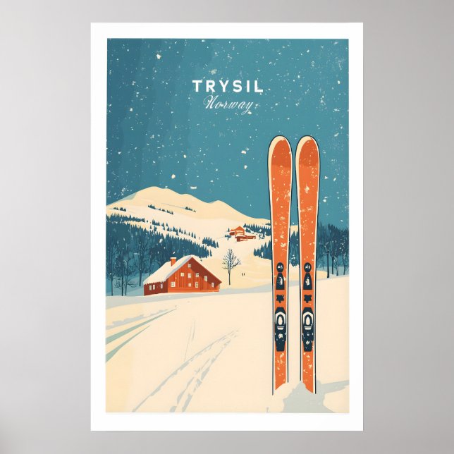 Trysil skidvägg konsttryck Norge 1 Poster (Framsidan)