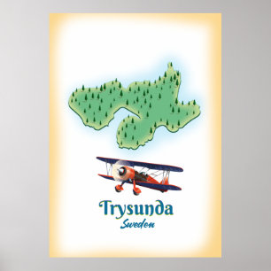 Trysunda Sverige karta Poster