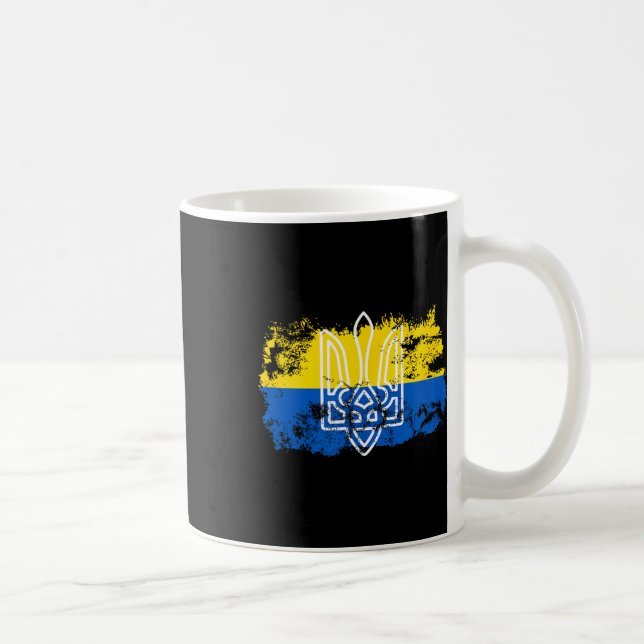 Tryzub Stand United With Ukraina Trident Ukrainsk Kaffemugg (Höger)
