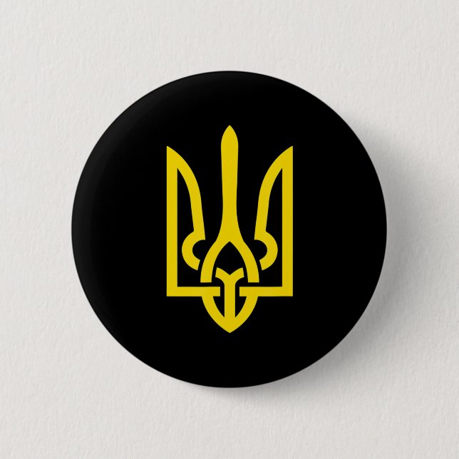Tryzub Symbol of Ukraina Patriot stand with it Knapp (Framsida)