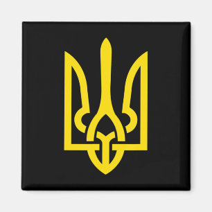 Tryzub Symbol of Ukraina Patriot stand with it Magnet