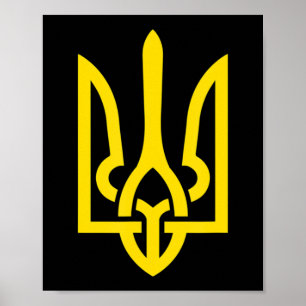 Tryzub Symbol of Ukraina Patriot stand with it Poster