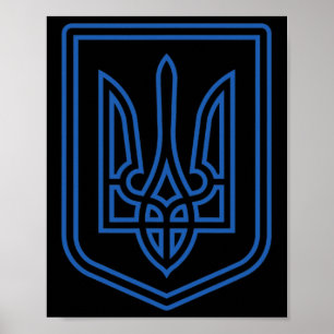 Tryzub Tröja Ukraina Vapen Ukrainsk Antikrigs- Poster