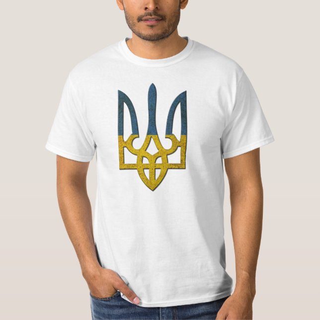 Tryzub ukrainareskjorta t-shirt (Framsida)