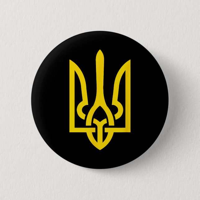 Tryzub Ukrainas symbol Knapp (Framsida)