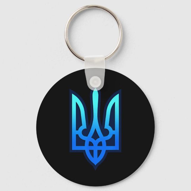 Tryzub Ukrainskt Vapen Ukraina Present  Nyckelring (Framsida)