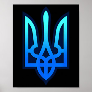 Tryzub Ukrainskt Vapen Ukraina Present Poster