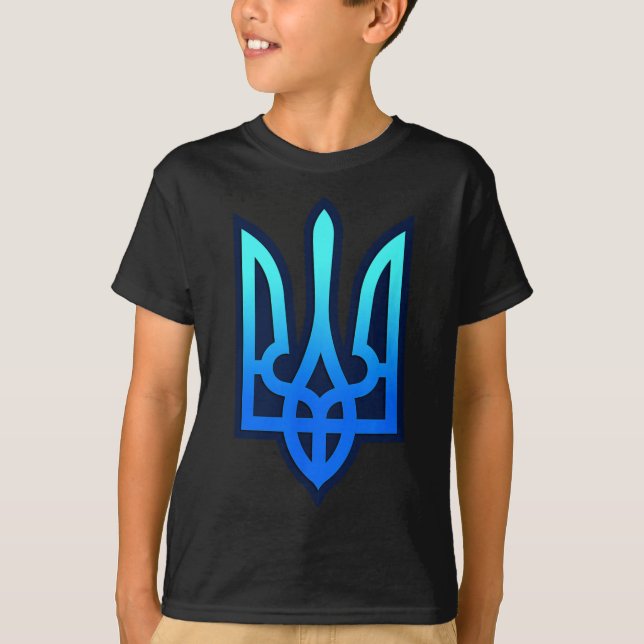 Tryzub Ukrainskt Vapen Ukraina Present  T Shirt (Framsida)